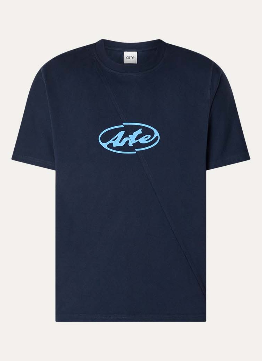 Arte Antwerp T-shirt met logoprint - voorkant 2 donkerblauw
