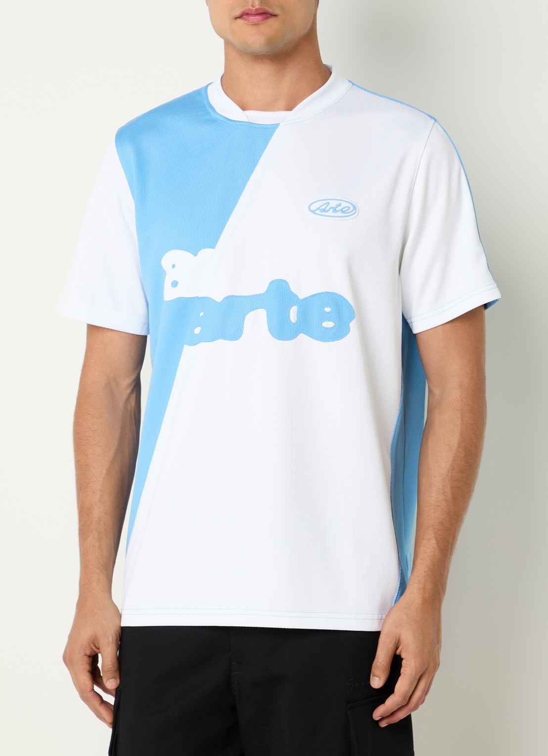 Arte Antwerp T-shirt met logoprint - detail 2 blauwgrijs