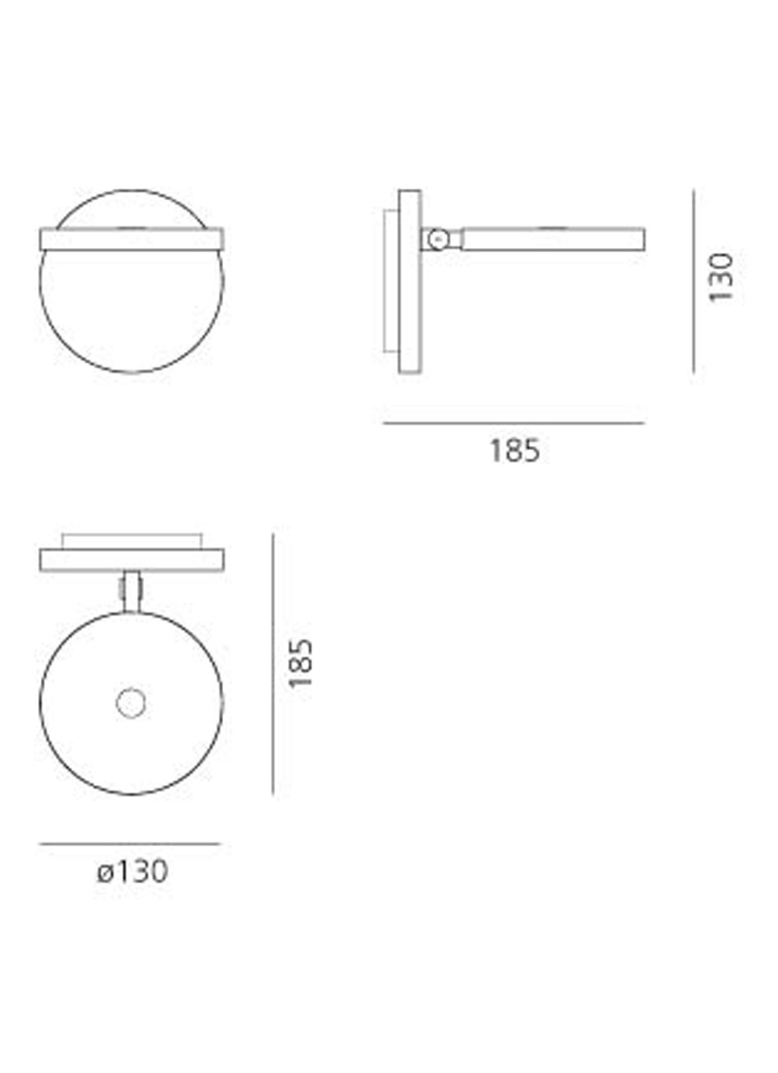 Artemide Demetra Faretto wandlamp LED met schakelaar - detail 6 grijs