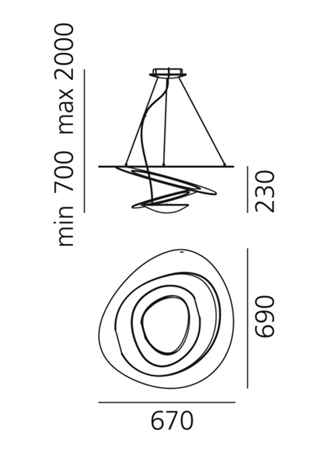 Artemide Pirce mini hanglamp - detail 7 gebroken wit