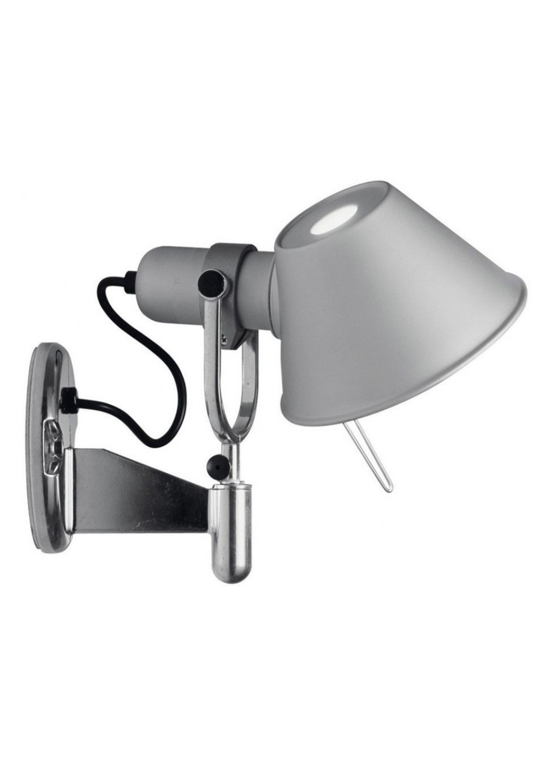 Artemide Tolomeo Faretto wandlamp retrofit met schakelaar - voorkant grijs