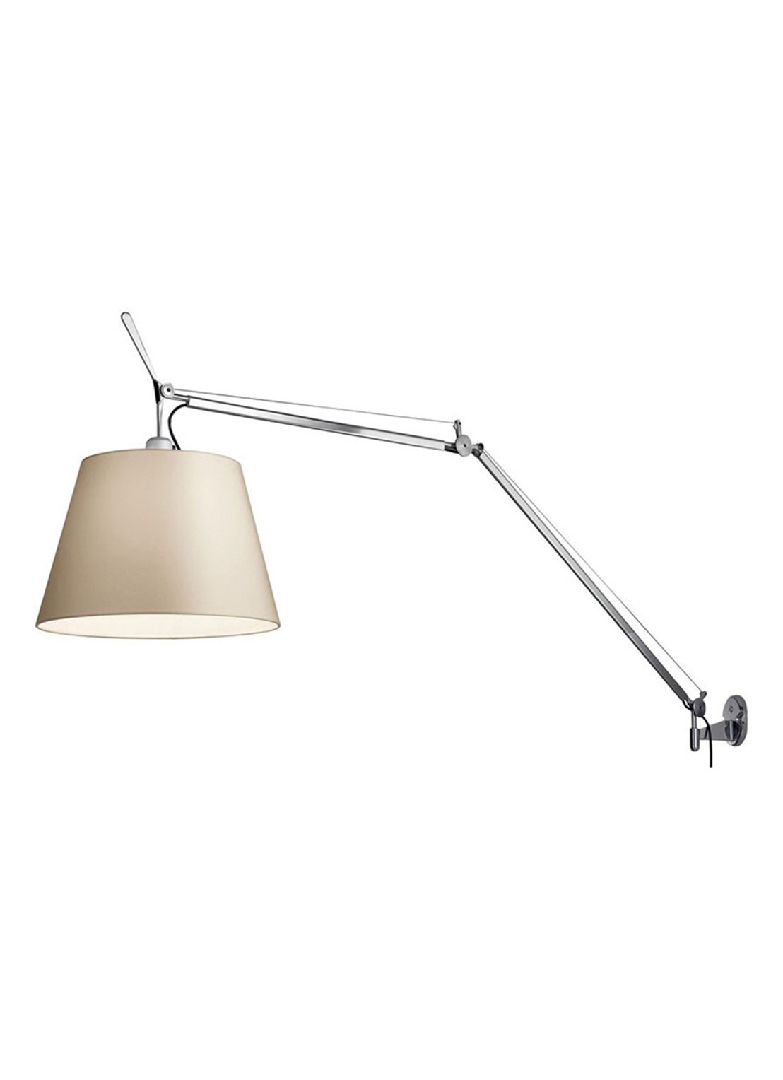 Artemide Tolomeo Mega parete wandlamp met dimmer aluminium 206 cm - voorkant 2 creme