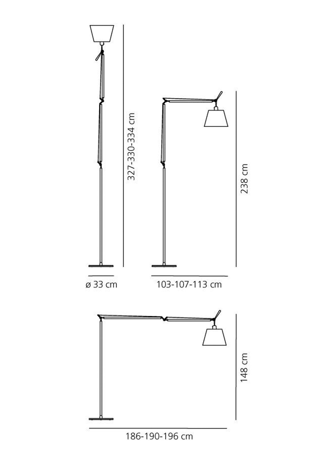 Artemide Tolomeo Mega Terra vloerlamp LED met toetsdimmer aluminium - detail 3 creme