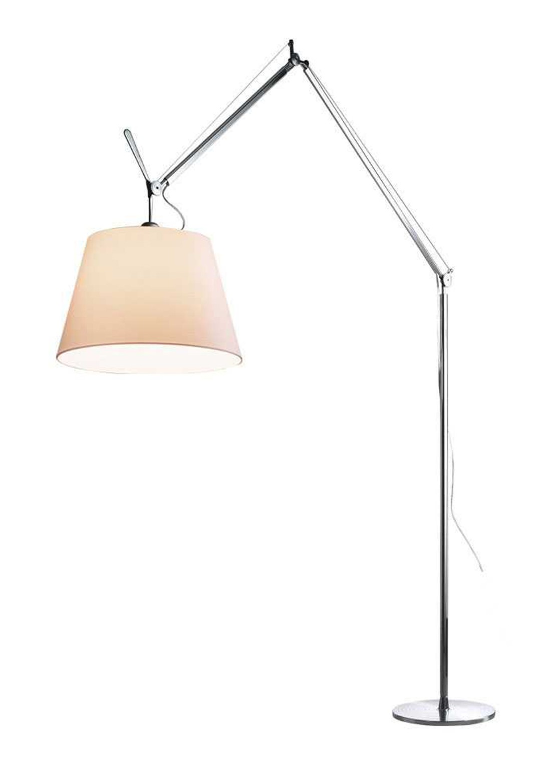 Artemide Tolomeo Mega Terra vloerlamp LED met toetsdimmer aluminium - voorkant 6 creme