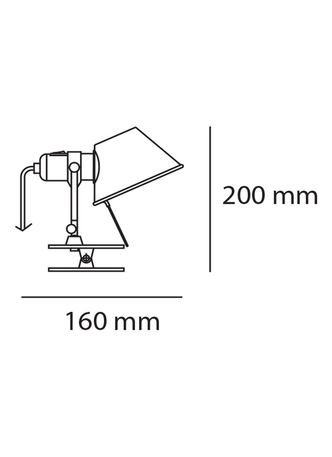 Artemide Tolomeo Micro Pinza lamp met klem 20 x Ø16 cm - detail 3 roestvrijstaal