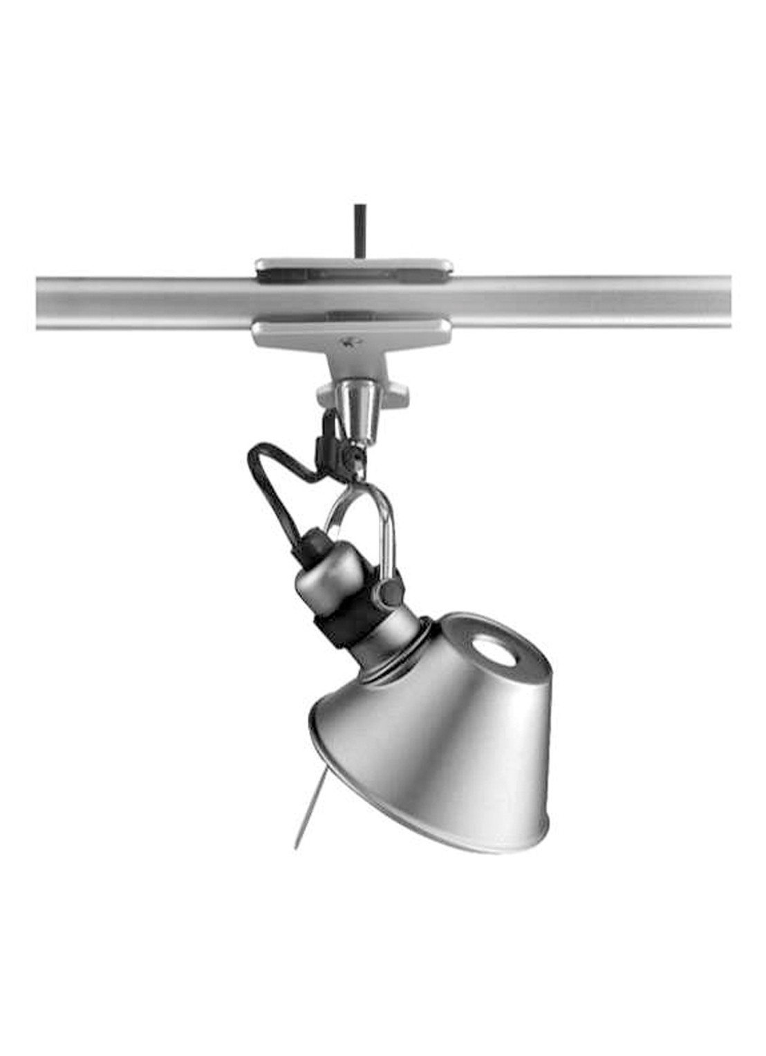 Artemide Tolomeo Micro Pinza lamp met klem 20 x Ø16 cm - voorkant roestvrijstaal