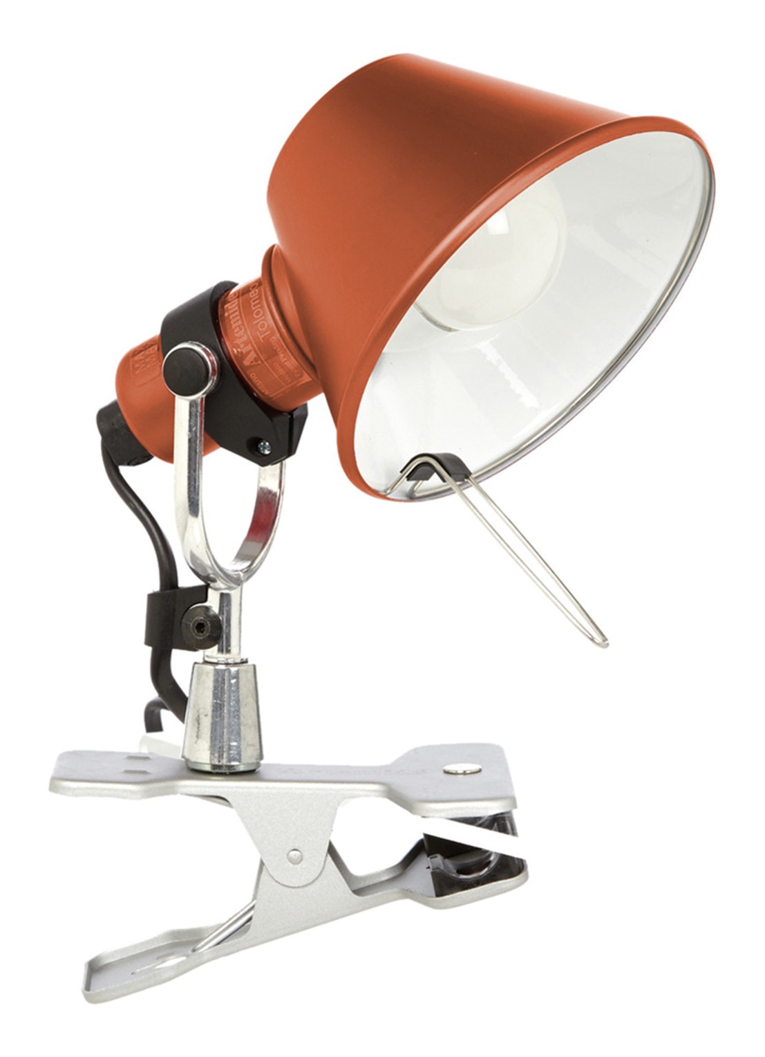 Artemide Tolomeo Micro Pinza wandlamp - voorkant oranje
