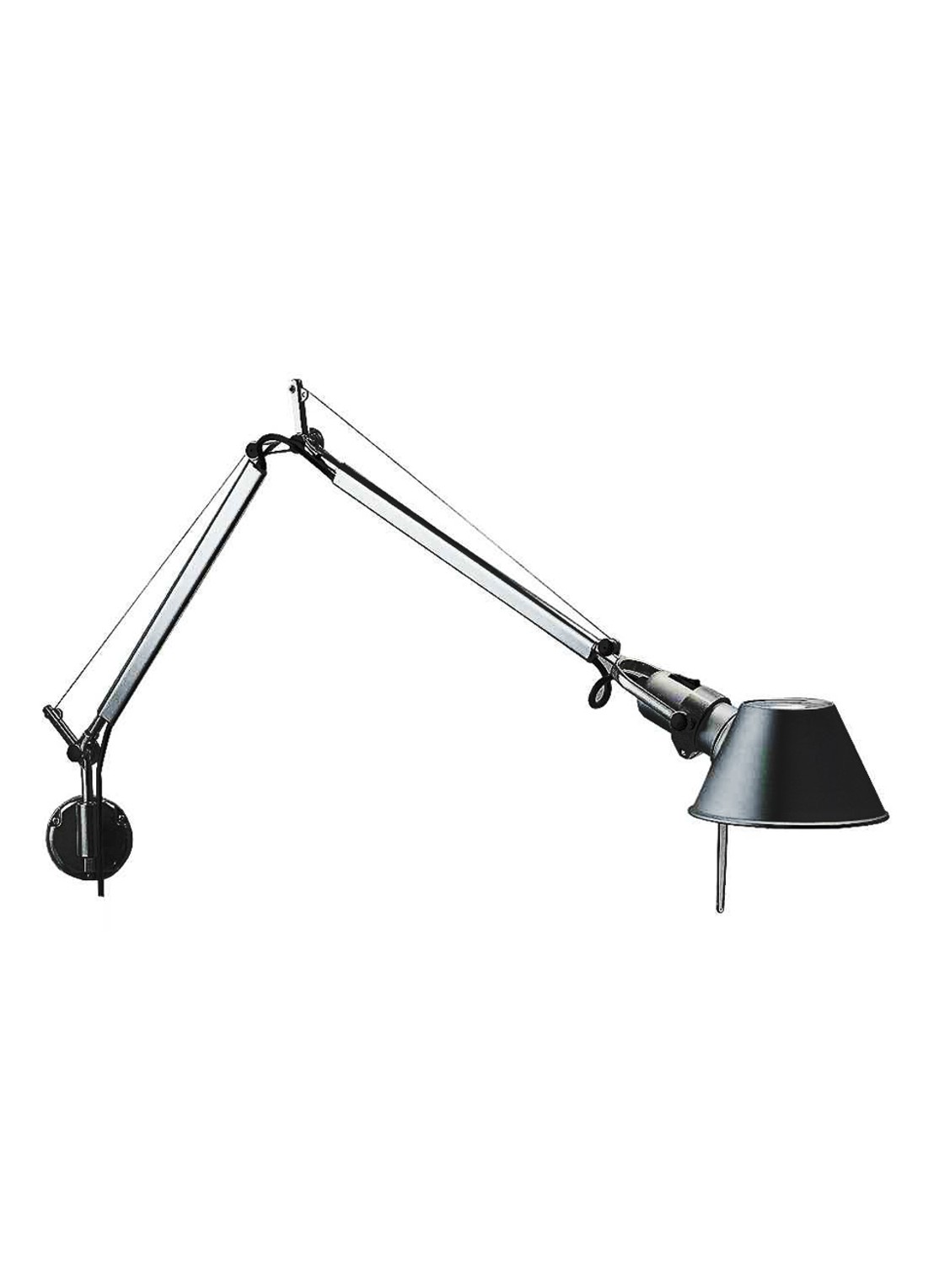 Artemide Tolomeo Mini Parete wandlamp halo 111 cm    - voorkant zwart
