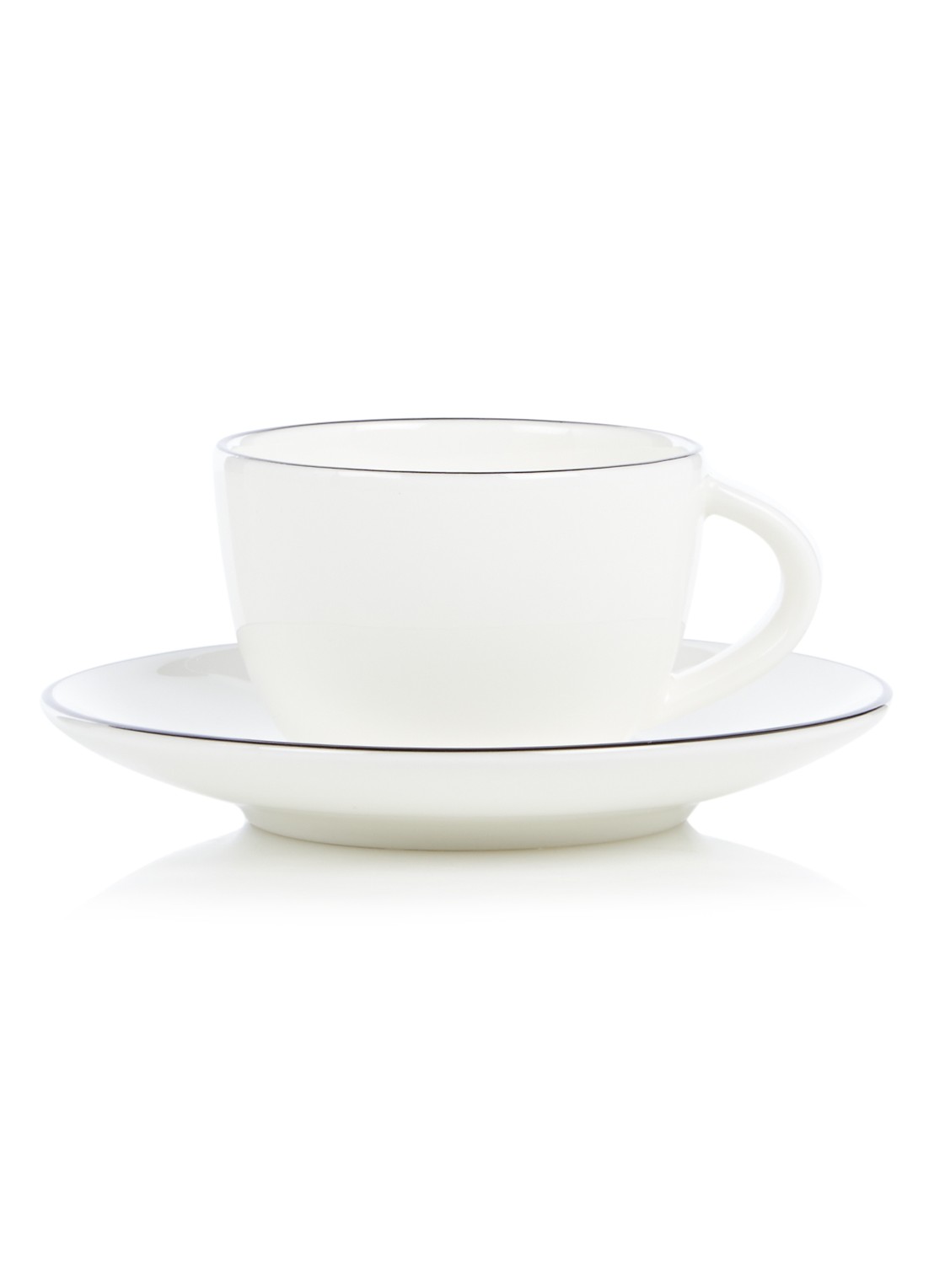 ASA À Table Ligne Noir espressokopje en schotel 7 cl - voorkant wit