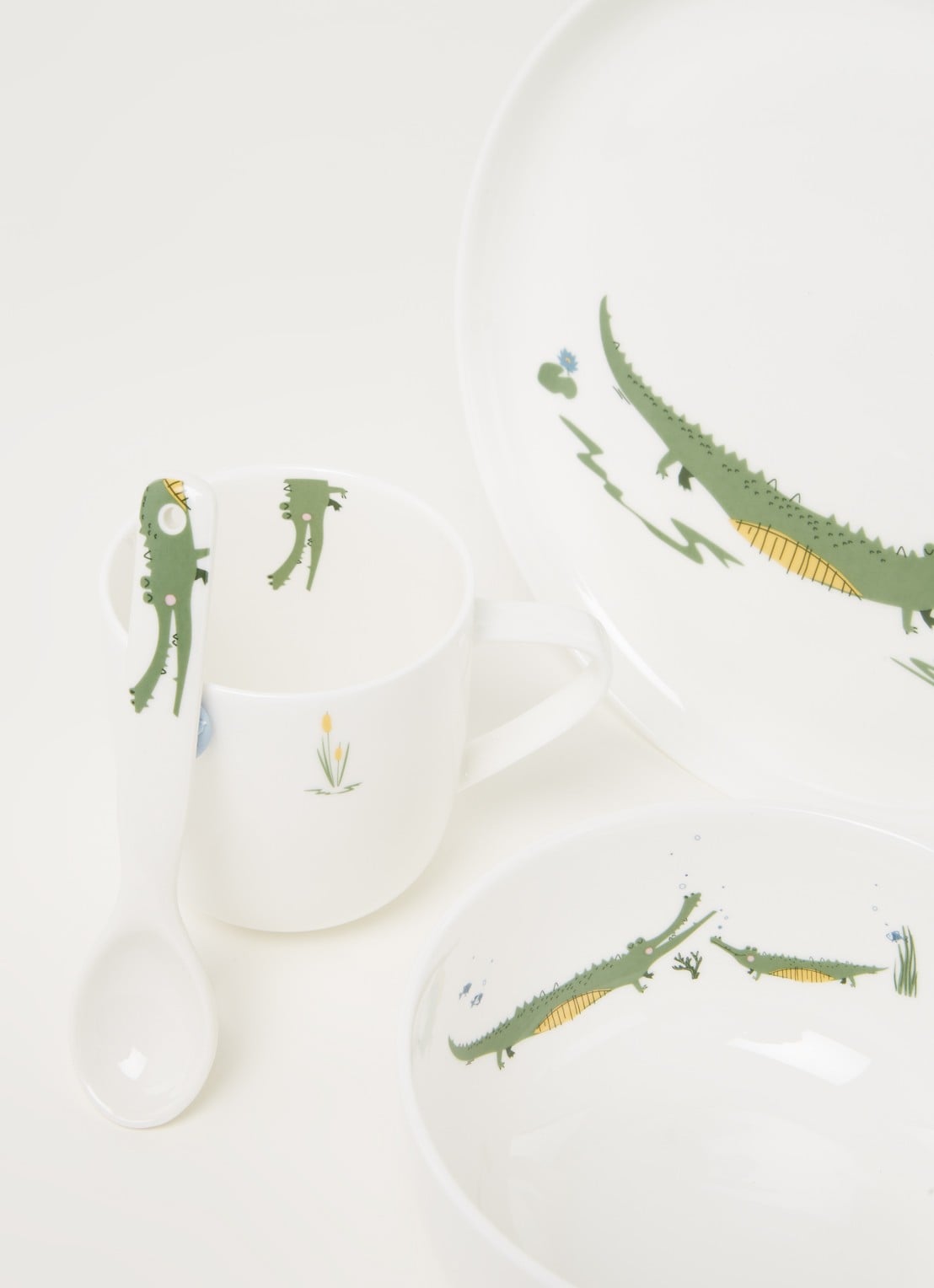 ASA Croco kinderserviesset 4-delig - detail 3 wit