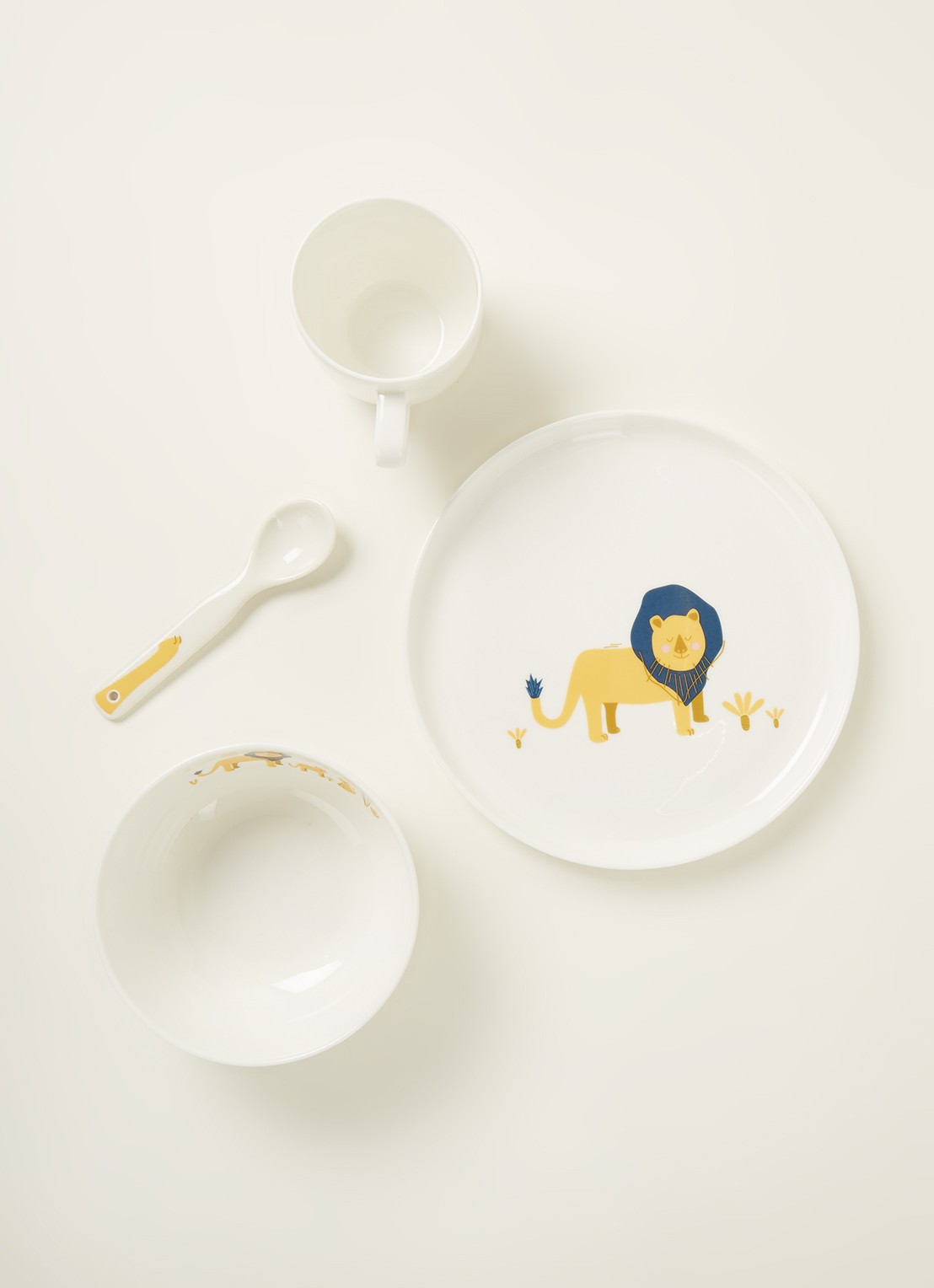 ASA Leo Lion kinderserviesset 5-delig - detail wit