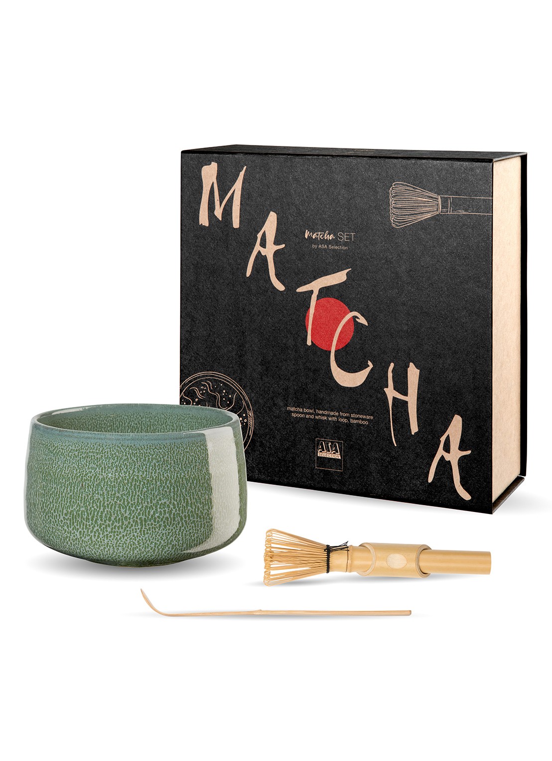 ASA Matcha serviesset in geschenkdoos 3-delig - voorkant 2 groen