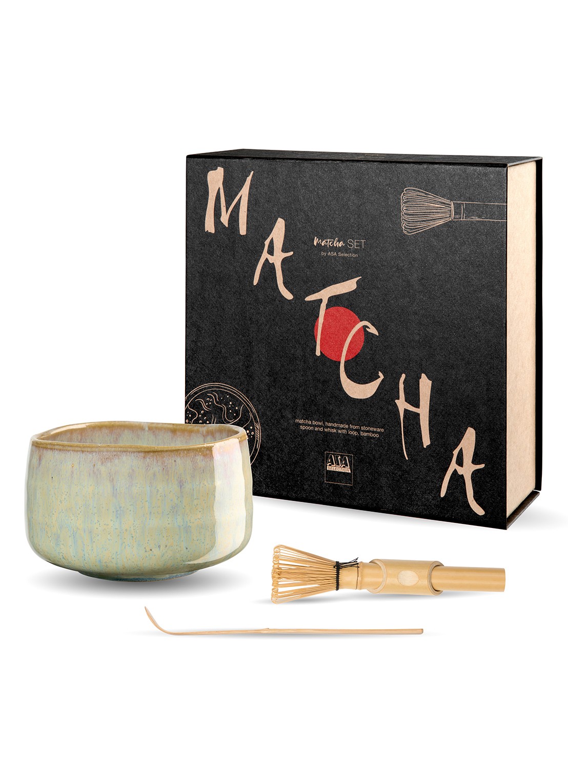 ASA Matcha serviesset in geschenkdoos 3-delig - voorkant 2 blauw