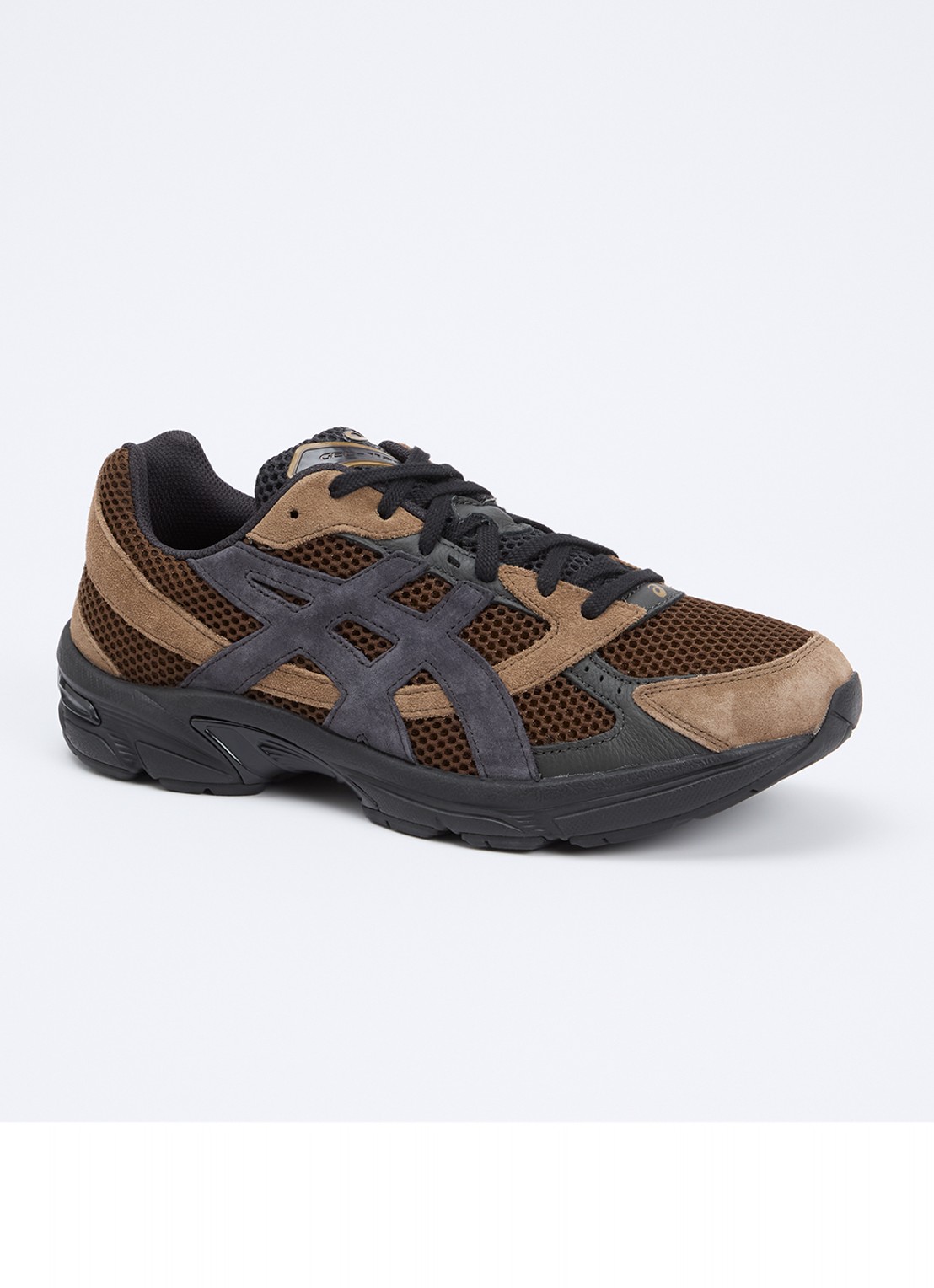 ASICS Gel-1130 sneaker met suède details - voorkant donkerbruin