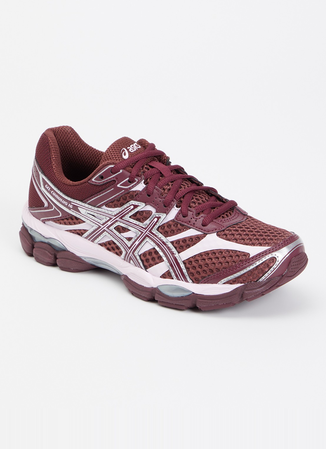 ASICS Gel-Cumulus 16 sneaker met mesh details - voorkant 5 bordeauxrood