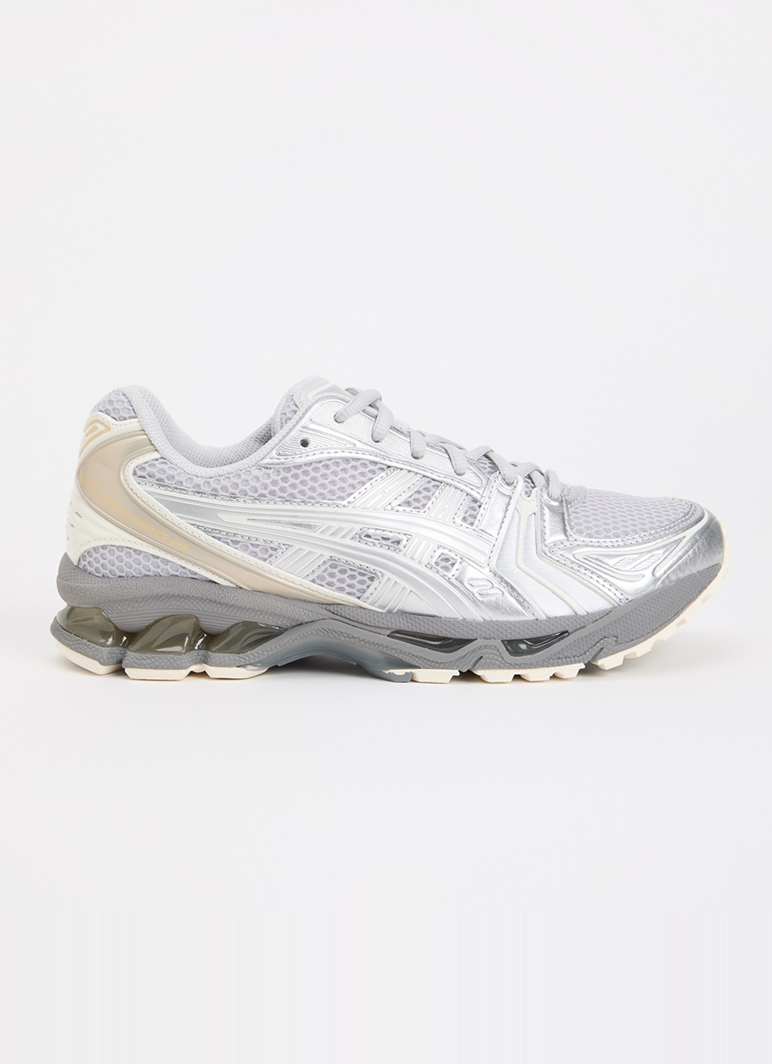 ASICS Gel-Kayano 14 sneaker met mesh details - voorkant grijs