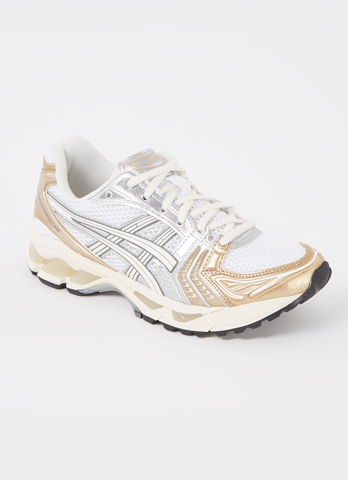 ASICS Gel-Kayano 14 sneaker met mesh en metallic details - voorkant goud