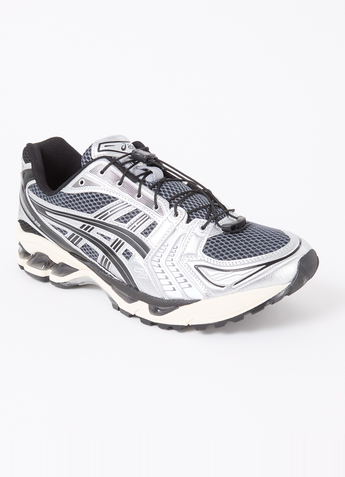 ASICS Gel-Kayano 14 sneaker met mesh en metallic details - voorkant 8 zwart