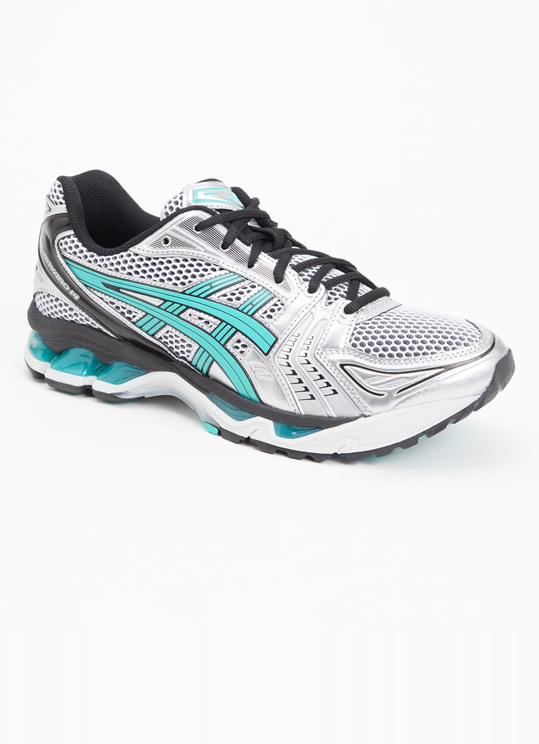 ASICS Gel-Kayano 14 sneaker met mesh en metallic details - voorkant 8 zeegroen