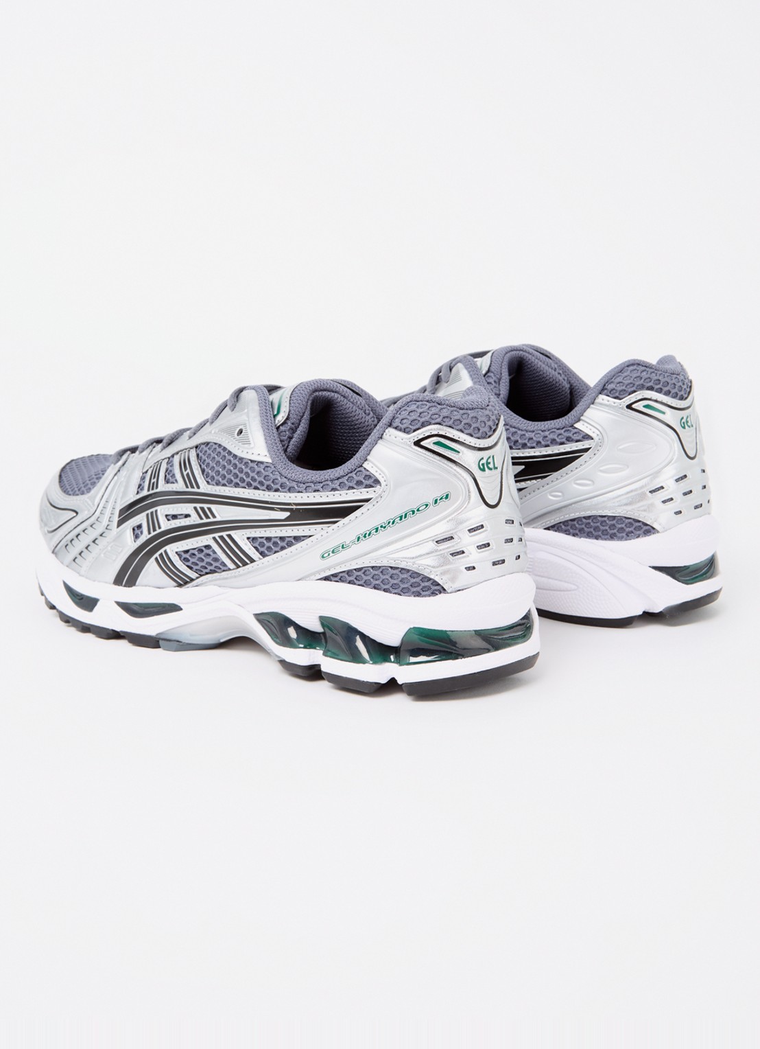 ASICS Gel-Kayano 14 sneaker met metallic details - achterkant 4 donkergrijs