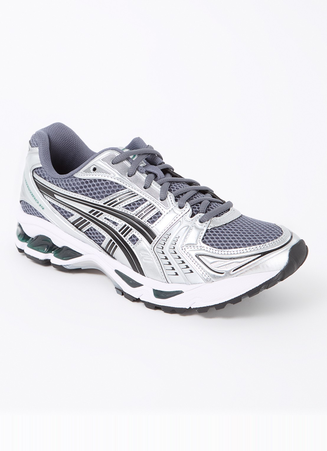 ASICS Gel-Kayano 14 sneaker met metallic details - voorkant 5 donkergrijs