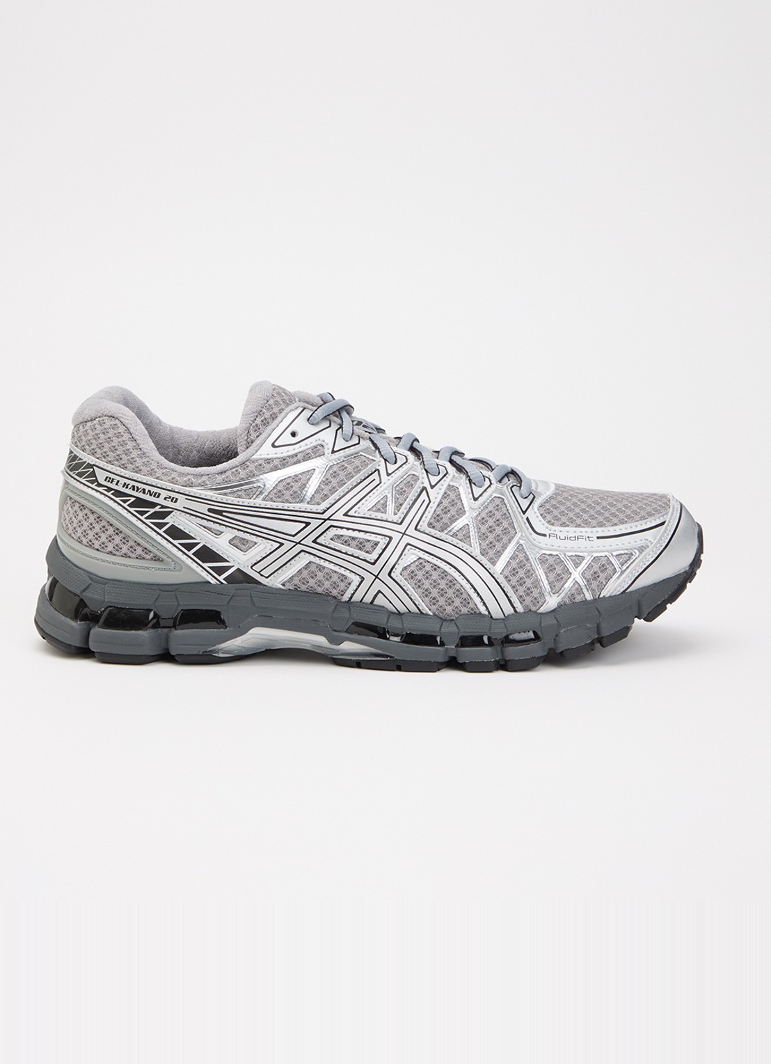 ASICS Gel-Kayano 20 sneaker met mesh details - voorkant grijs