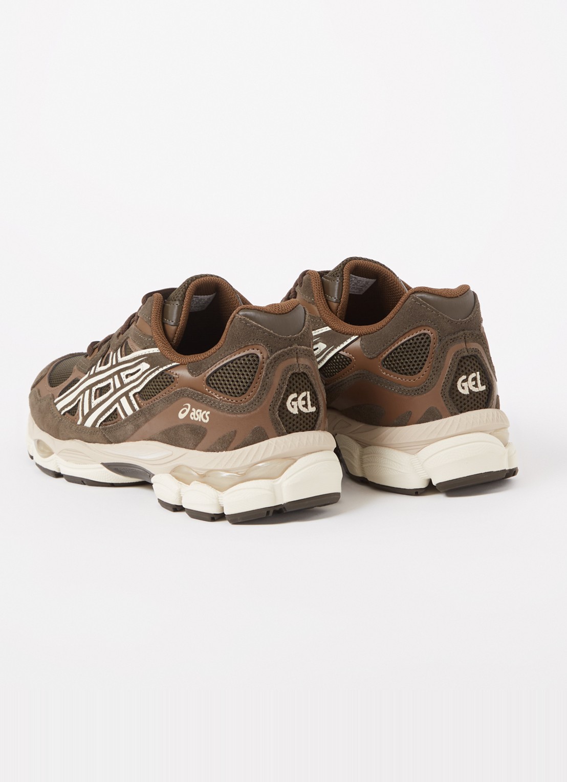ASICS Gel-Nyc sneaker van mesh met suède details - achterkant 2 donkerbruin