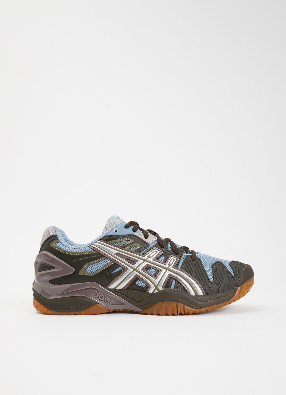 ASICS Gel-Resolution 5 sneaker van mesh met metallic details - voorkant 5 donkerbruin