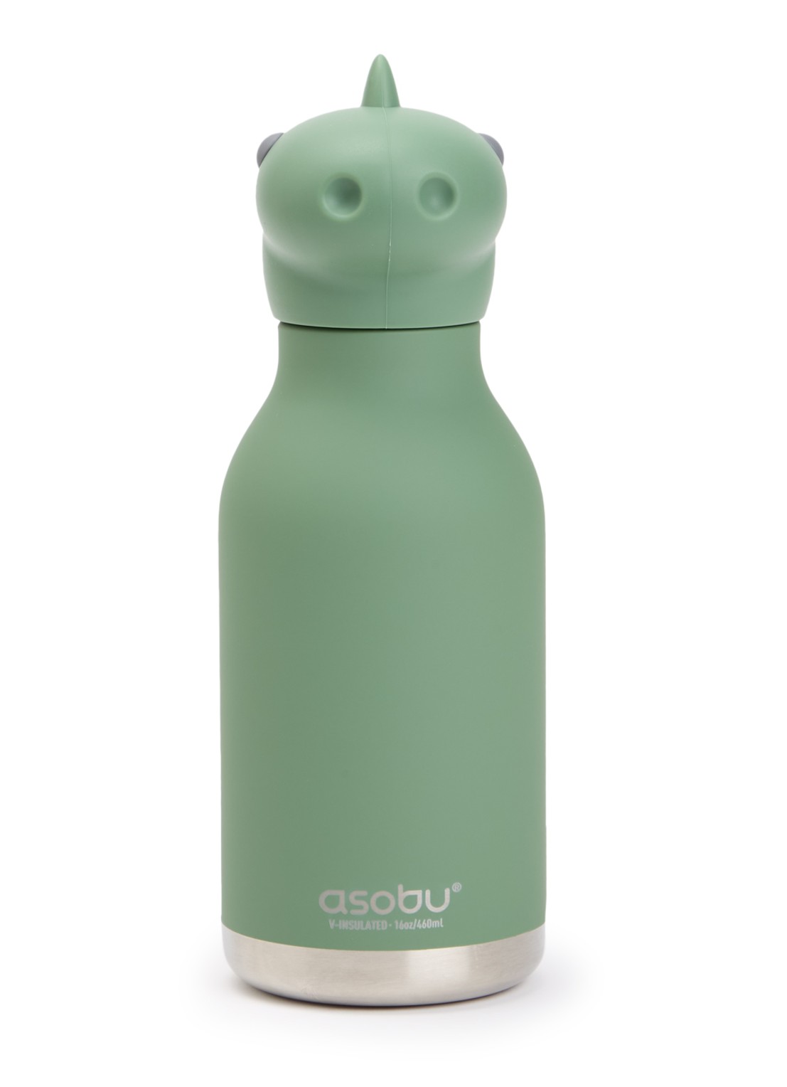 Asobu Dinosaur Bestie waterfles 0,46 liter  - voorkant groen