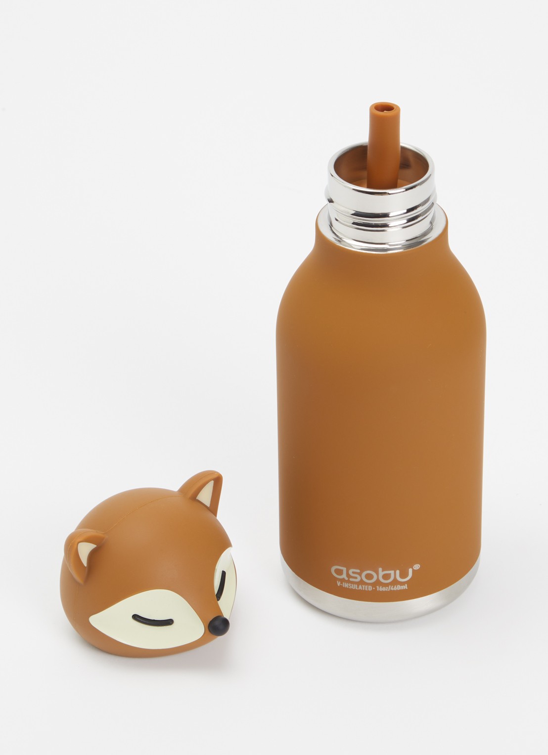 Asobu Fox Bestie waterfles 46 cl - voorkant 2 lichtbruin