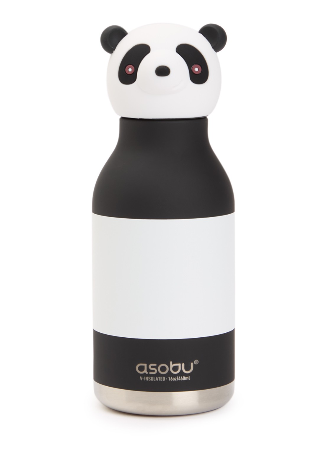 Asobu Panda Bestie waterfles 46 cl - voorkant zwart