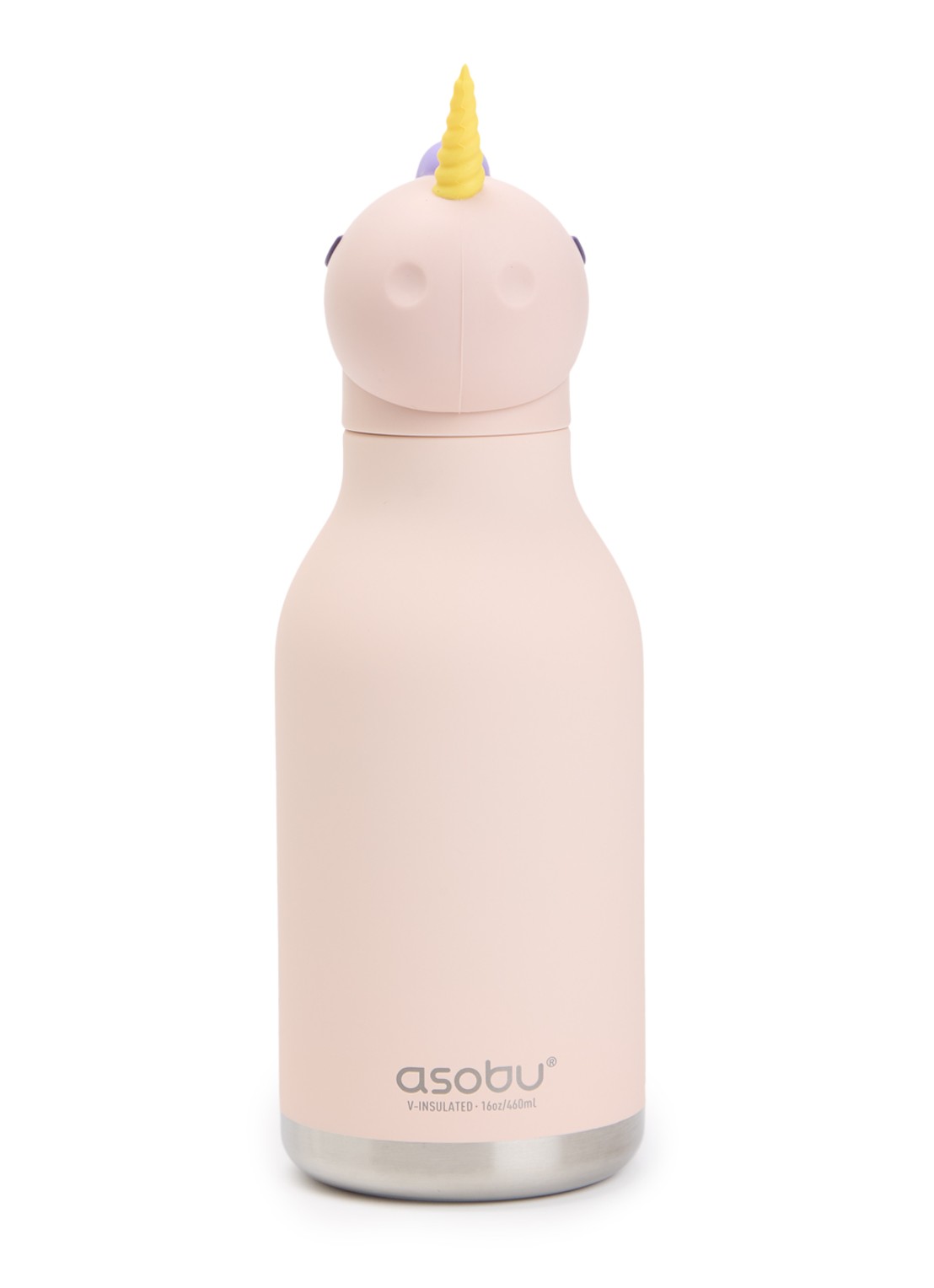 Asobu Unicorn Bestie waterfles 0,46 liter - voorkant lichtroze