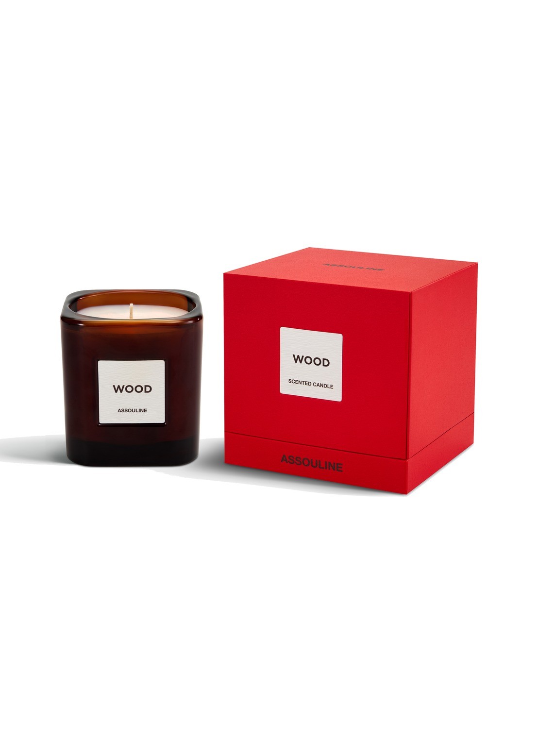 Assouline Library Wood geurkaars 9 cm - voorkant 2 multicolor