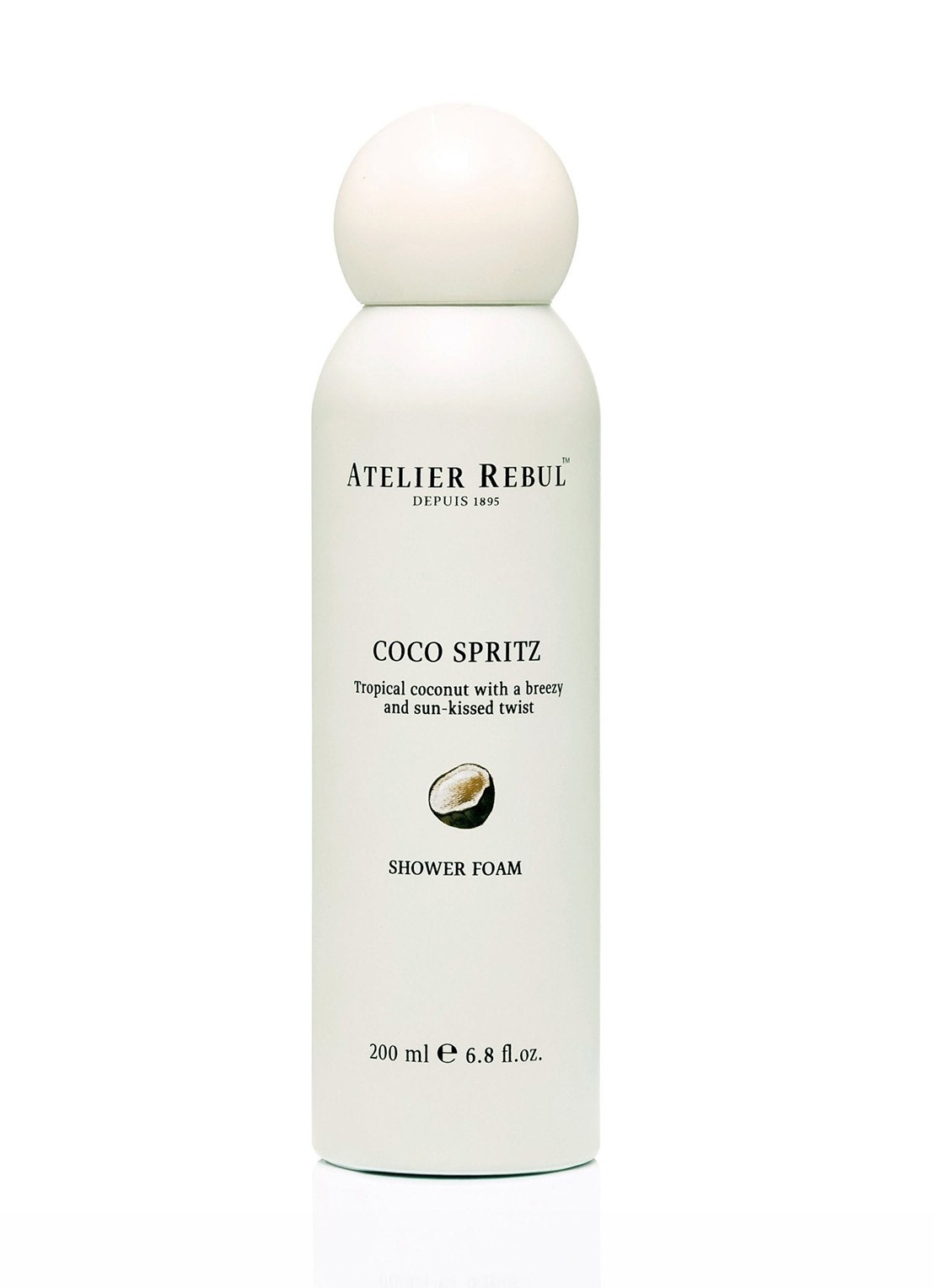Atelier Rebul Coco Spritz Shower Foam 200 ml - doucheschuim - voorkant 2 wit