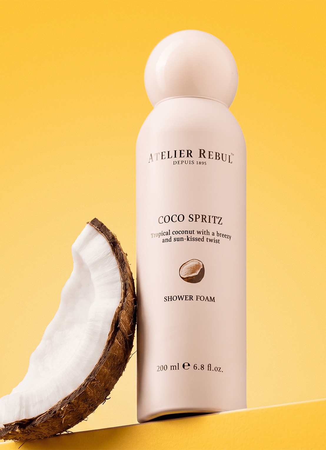 Atelier Rebul Coco Spritz Shower Foam 200 ml - doucheschuim - voorkant 3 wit