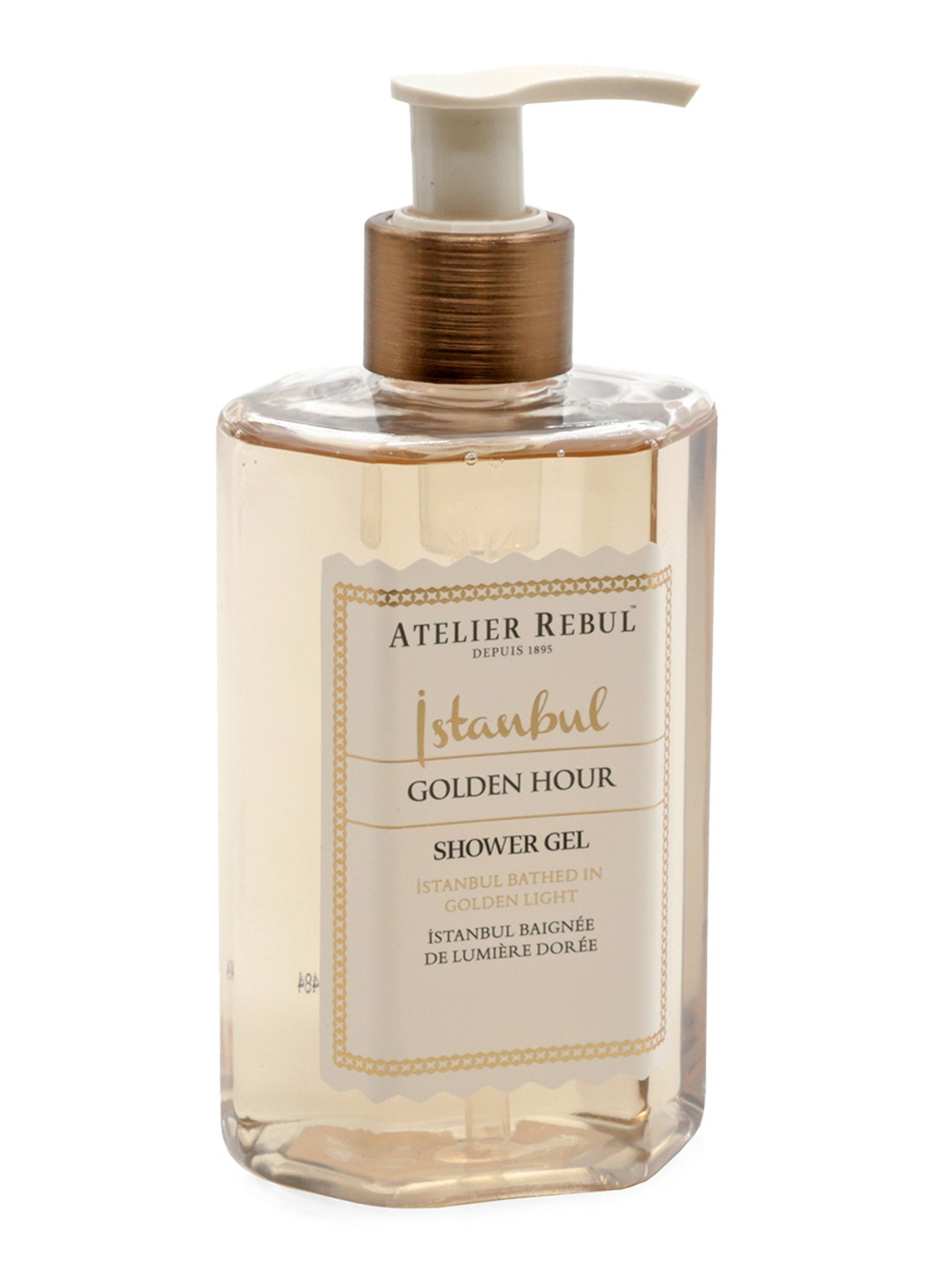 Atelier Rebul Istanbul Golden Hour douchegel 250 ml - voorkant vanillegeel