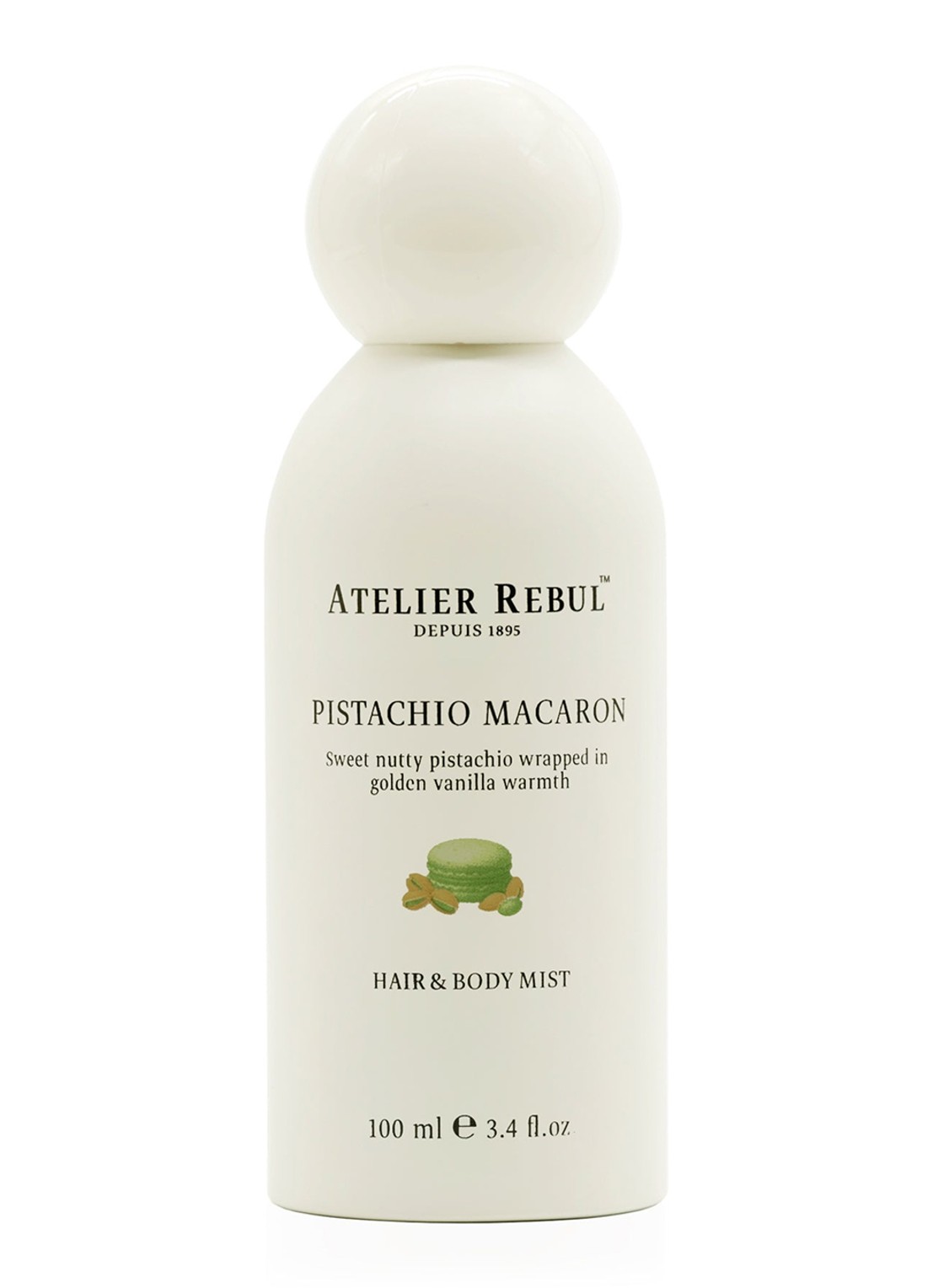Atelier Rebul Pistachio Macaron Hair & Body Mist 100 ml - voorkant 2 groen