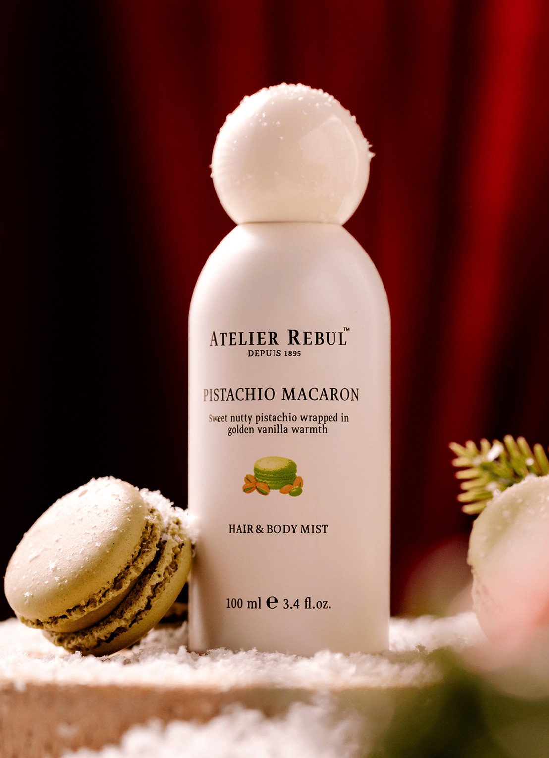 Atelier Rebul Pistachio Macaron Hair & Body Mist 100 ml - voorkant 3 groen