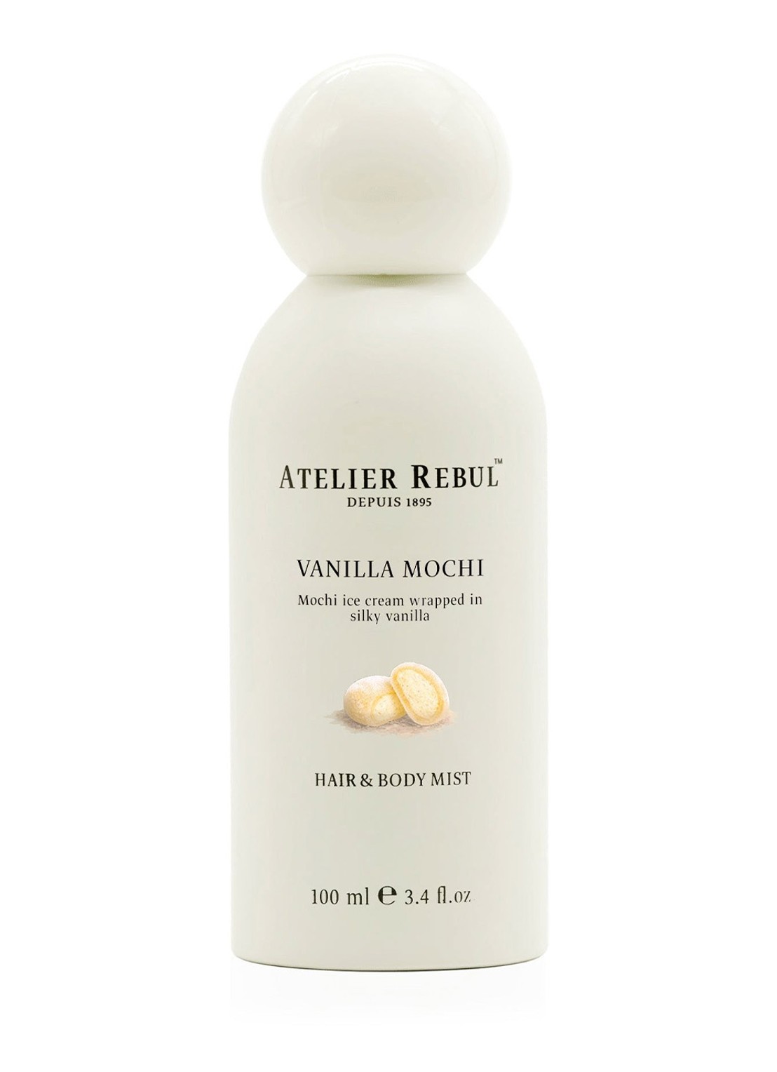 Atelier Rebul Vanilla Mochi Hair & Body mist 100 ml - voorkant wit
