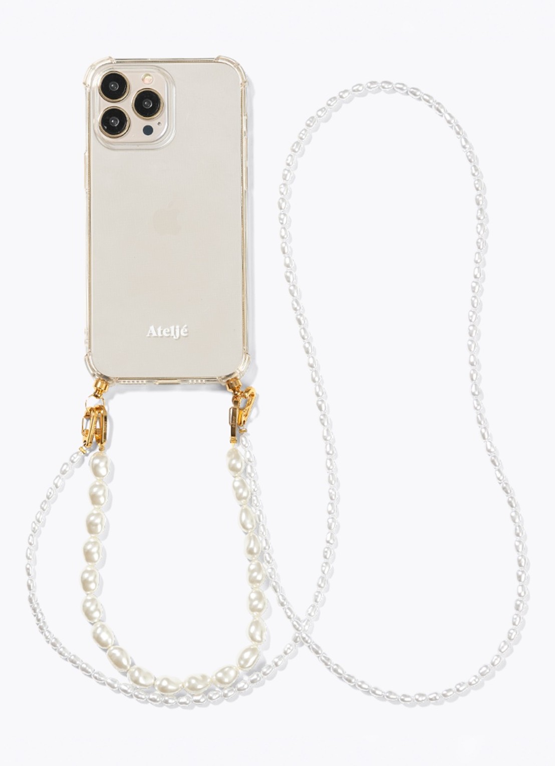Ateljé Pearl Drop 2.0 crossbody telefoonkoord   - achterkant 4 wit