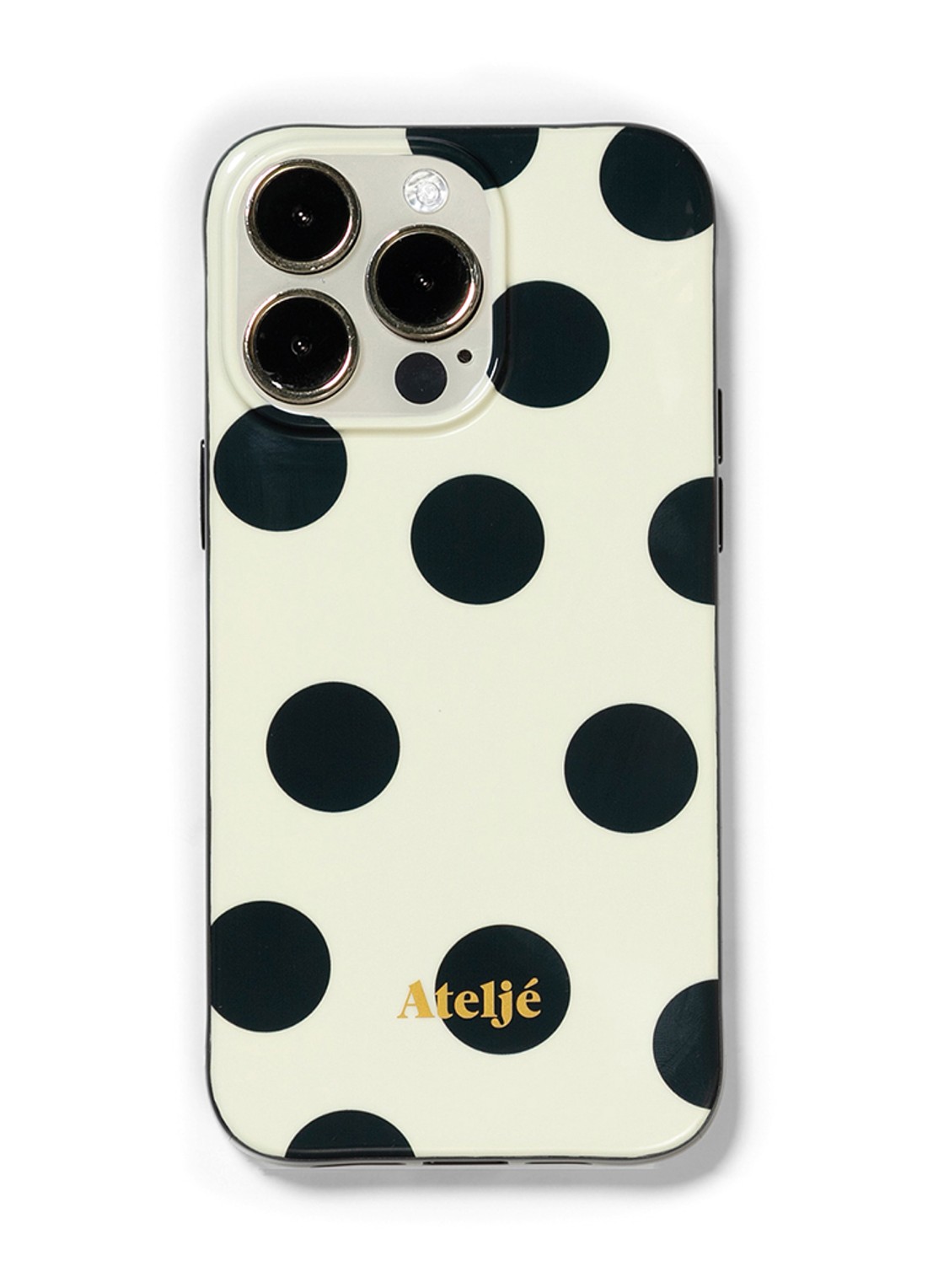 Ateljé Polkadot telefoonhoes voor IPhone 12/12 Pro - voorkant 2 wit