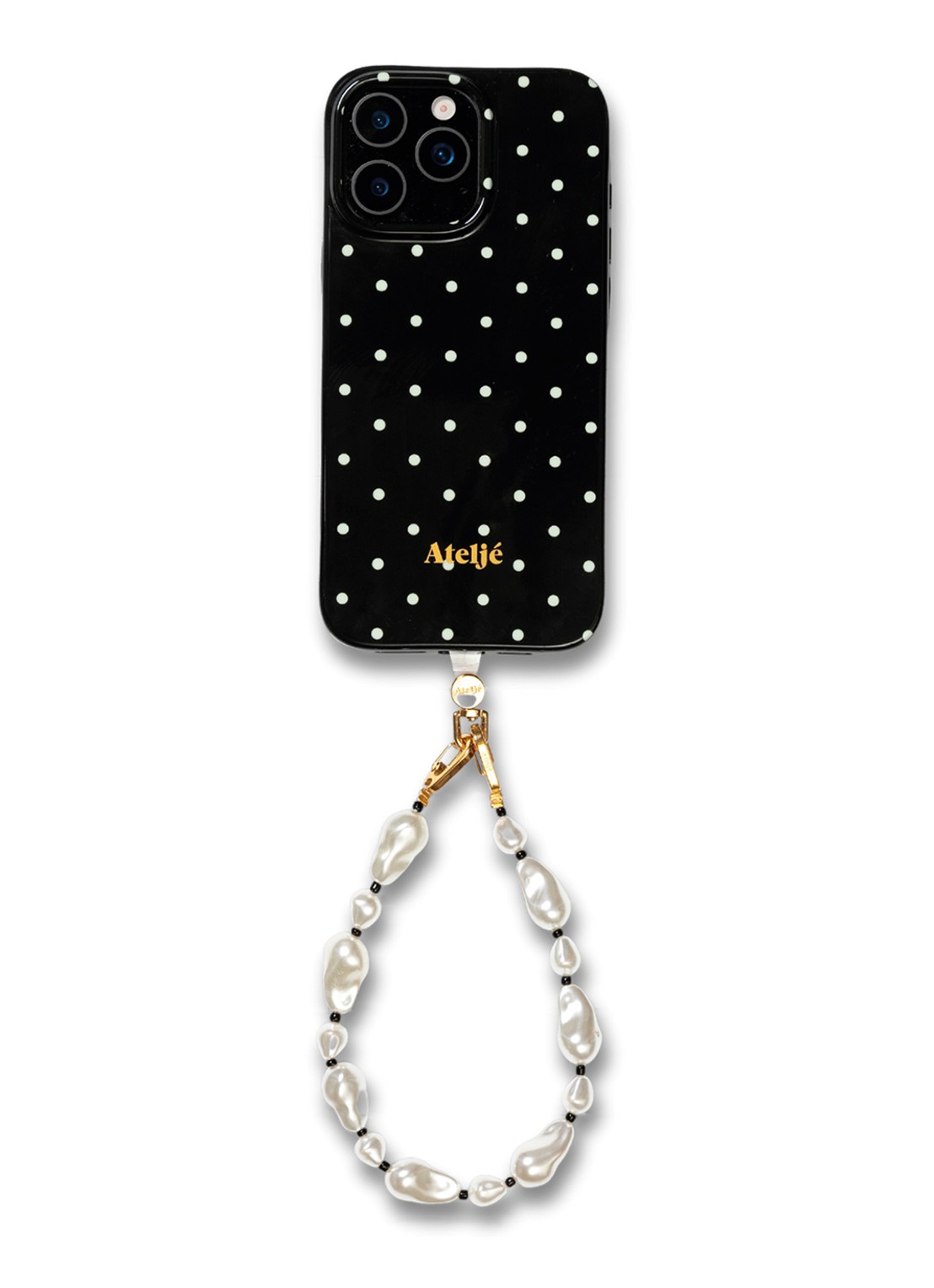 Ateljé Polkadot telefoonhoes voor IPhone 12/12 Pro - detail zwart