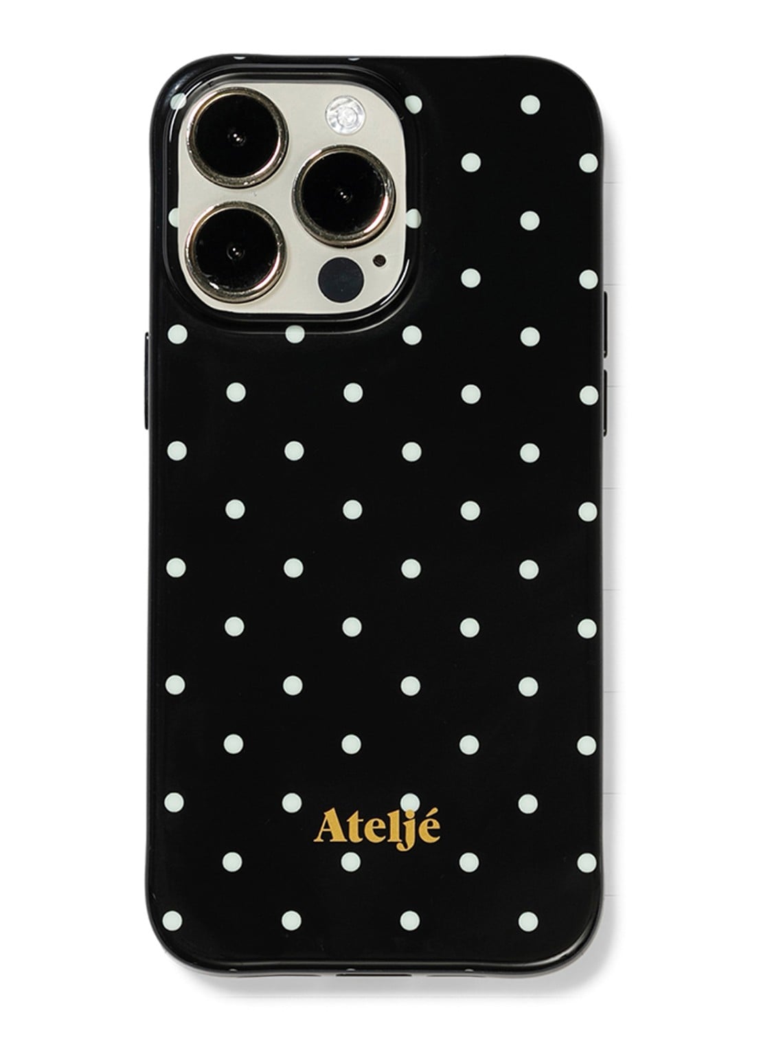 Ateljé Polkadot telefoonhoes voor IPhone 13 Pro - voorkant zwart