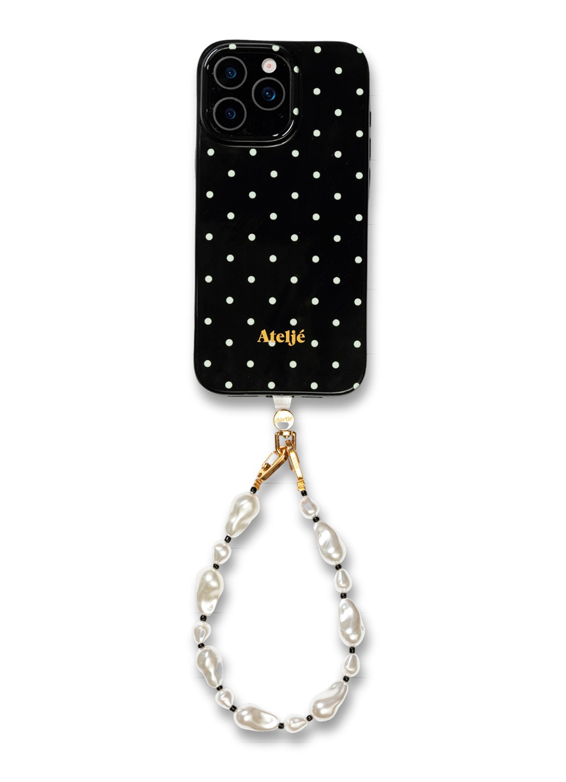Ateljé Polkadot telefoonhoes voor IPhone 15 Pro - detail 2 zwart