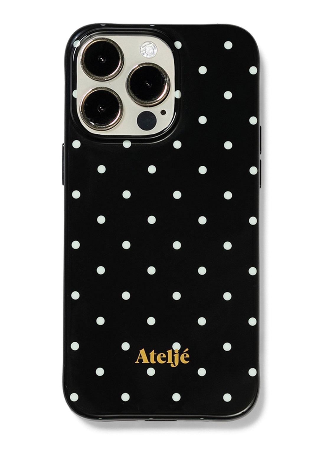 Ateljé Polkadot telefoonhoes voor IPhone 16 Pro Max - voorkant 2 zwart