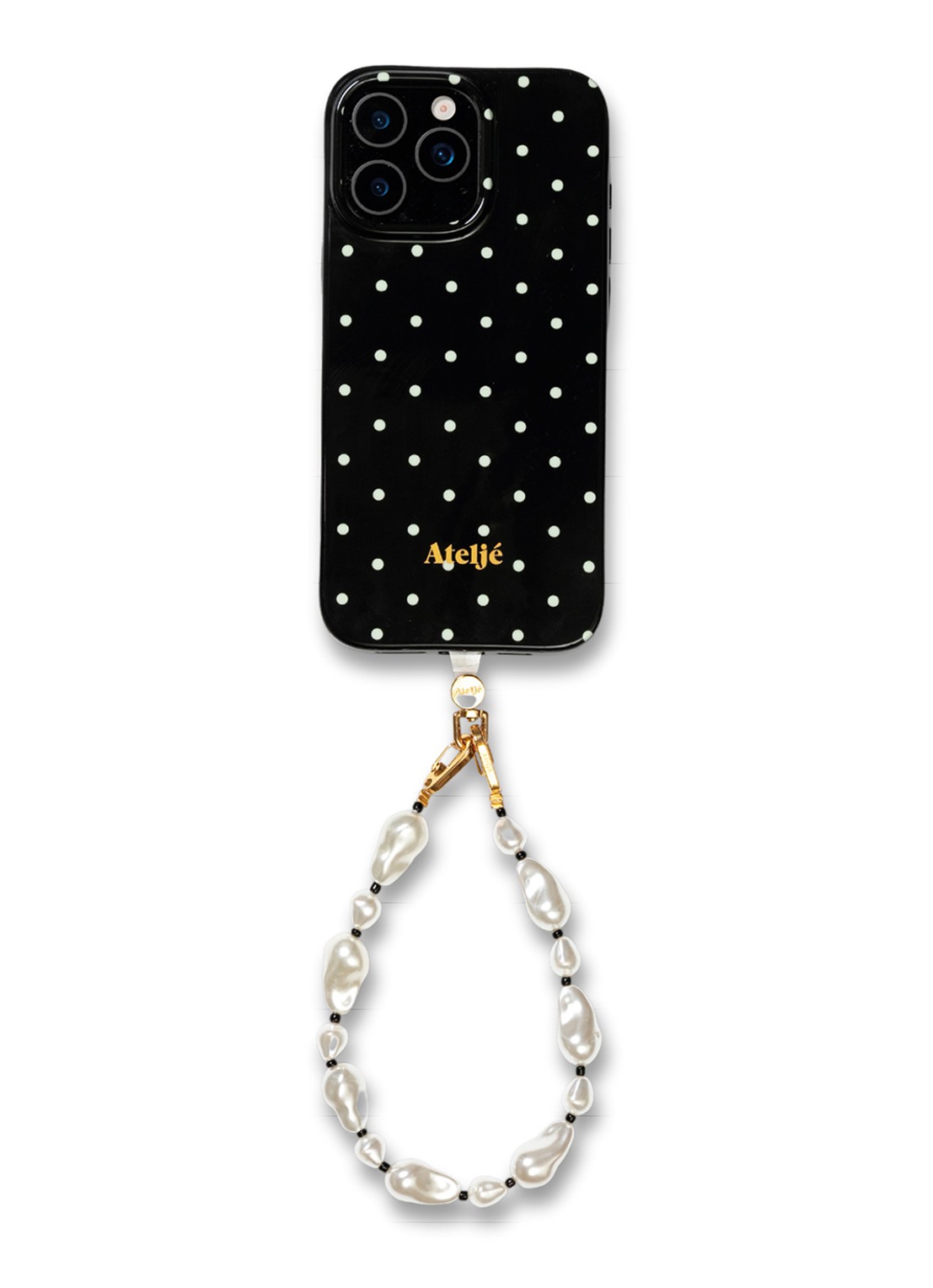 Ateljé Polkadot telefoonhoes voor IPhone 16 Pro - detail zwart