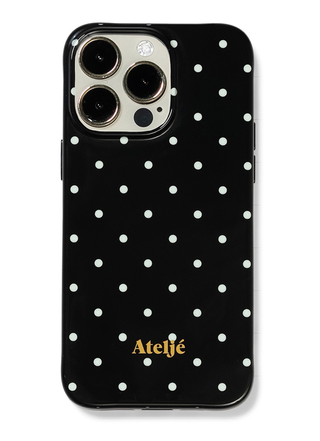 Ateljé Polkadot telefoonhoes voor IPhone 16 Pro - voorkant 3 zwart