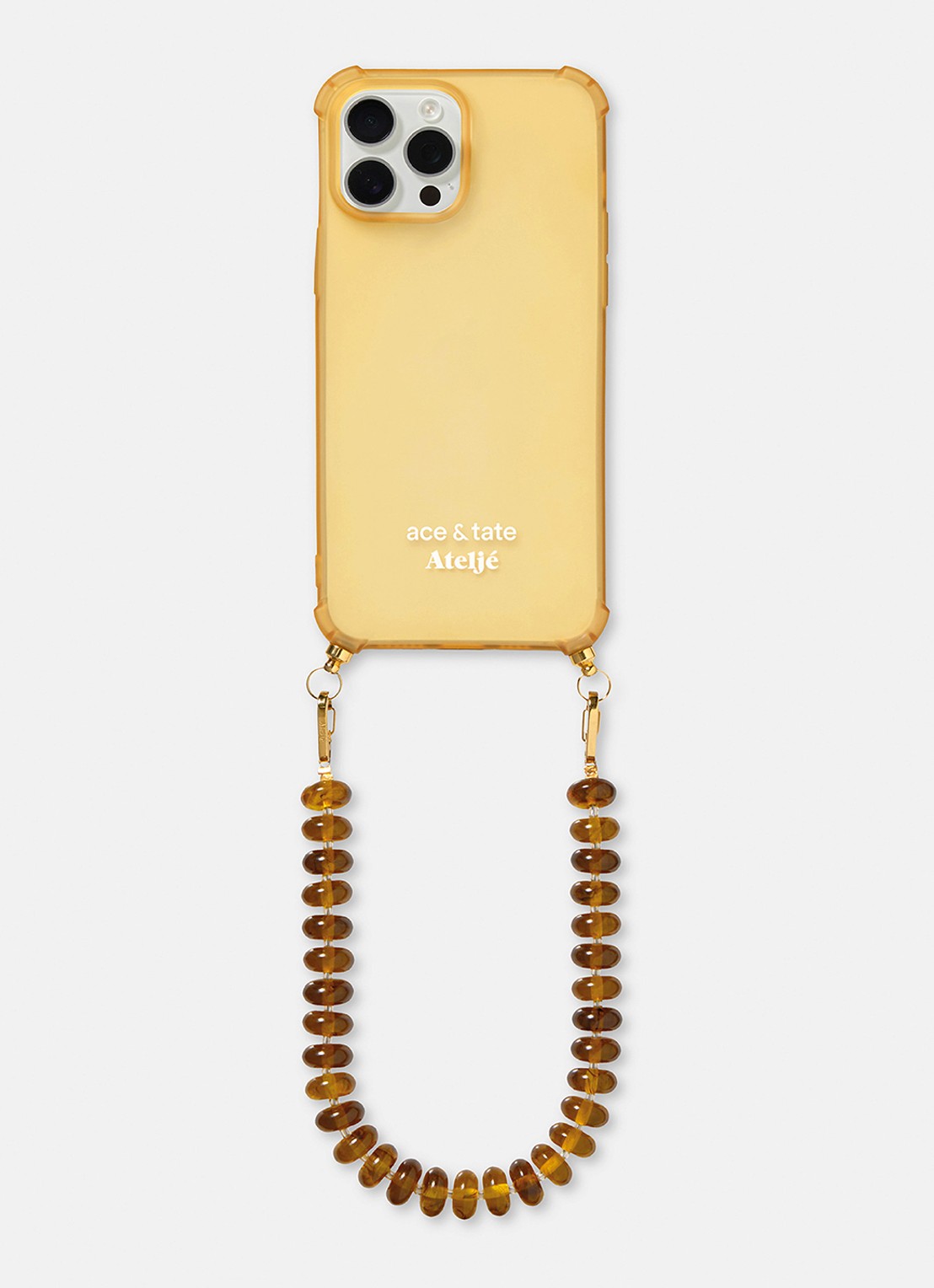 Ateljé Sunbeads telefoonkoord 32 cm  - achterkant 4 bruin
