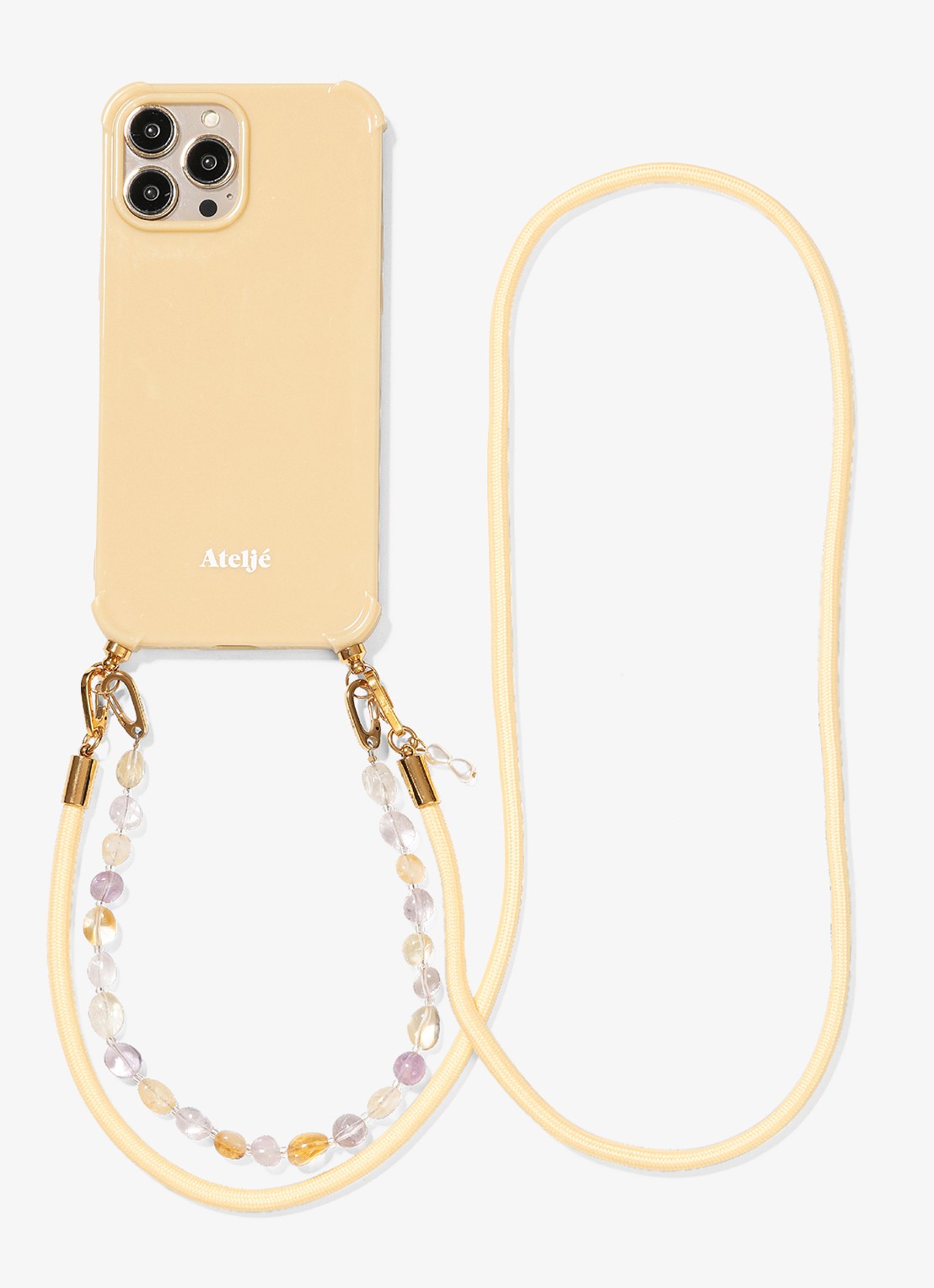 Ateljé Sunlight crossbody telefoonkoord - achterkant vanillegeel