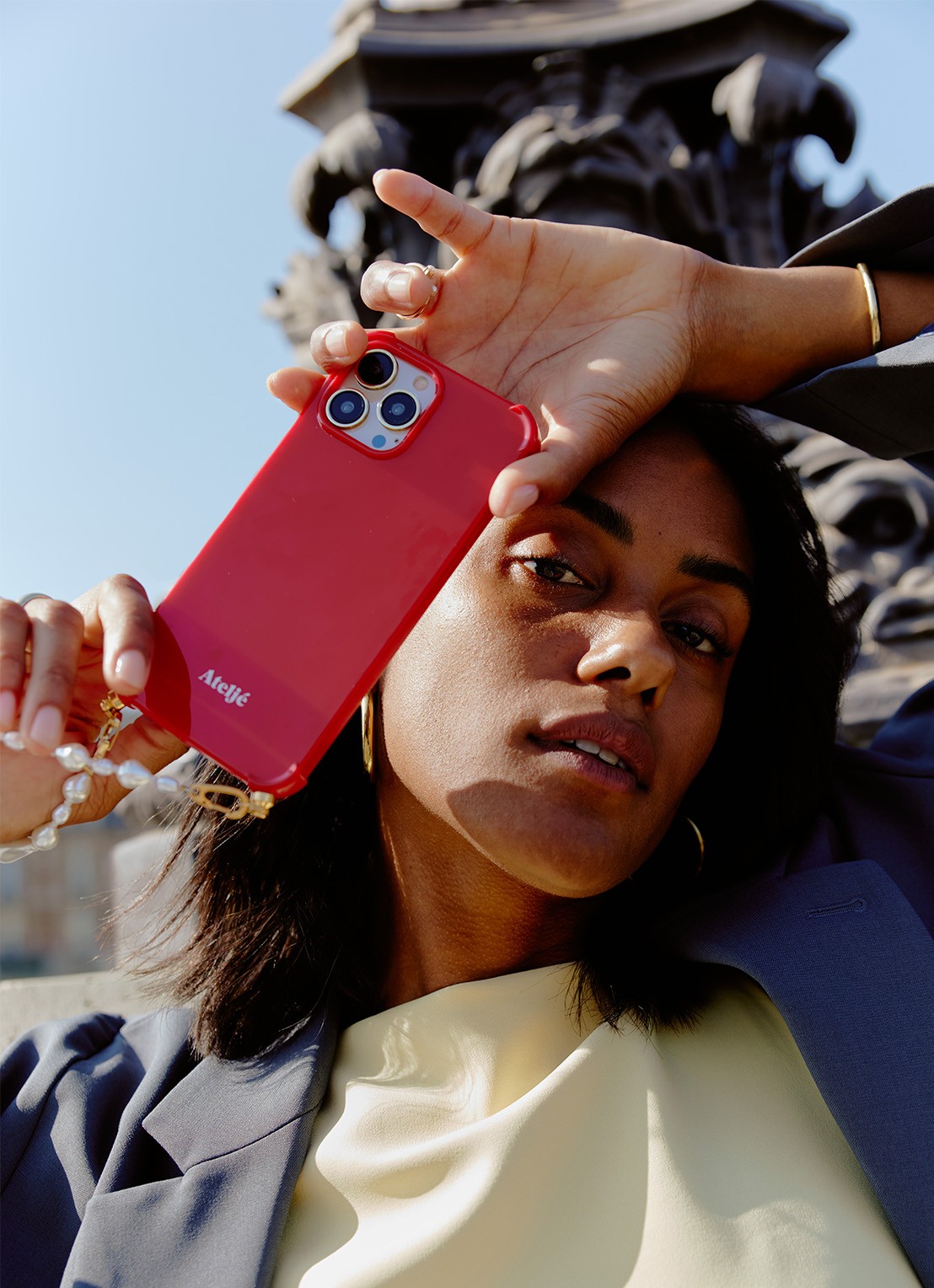 Ateljé Telefoonhoes voor iPhone 13 Pro Max - voorkant 2 rood